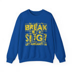 Break the Siege Crewneck Sweatshirt – “Let Humanity In” - S / Royal
