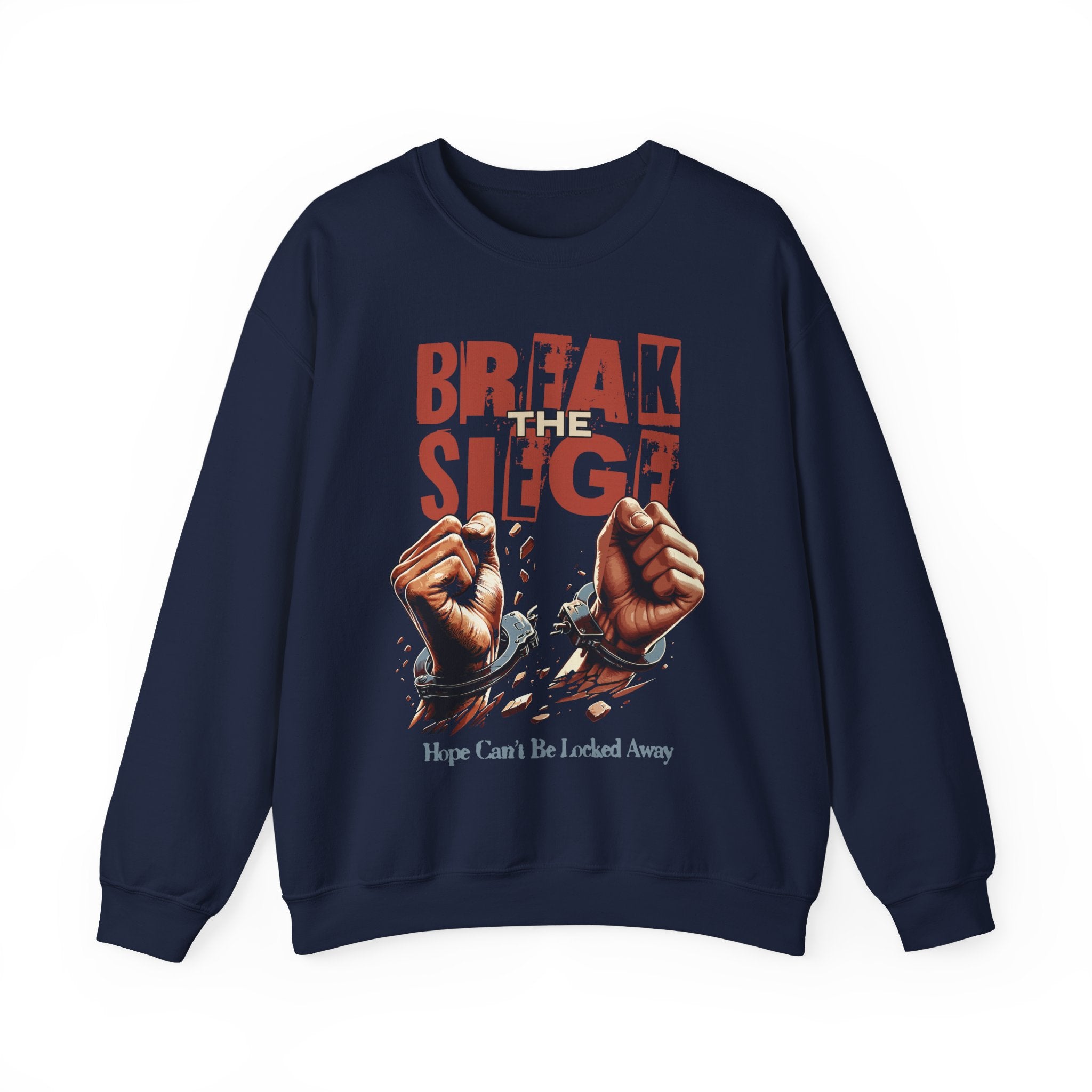 Break the Siege Crewneck Sweatshirt - S / Navy