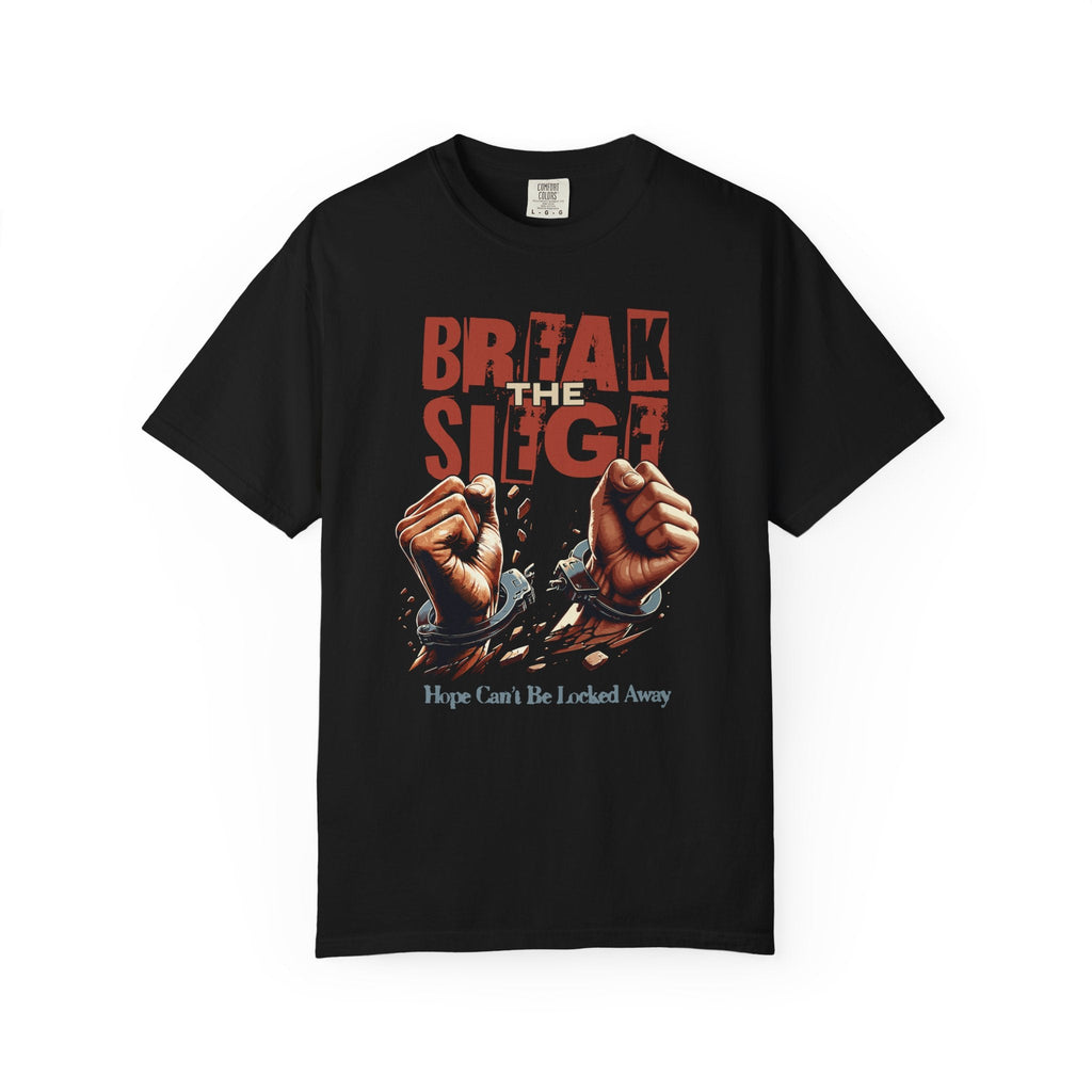 Break the Siege Unisex Garment-Dyed T-Shirt - Black / S