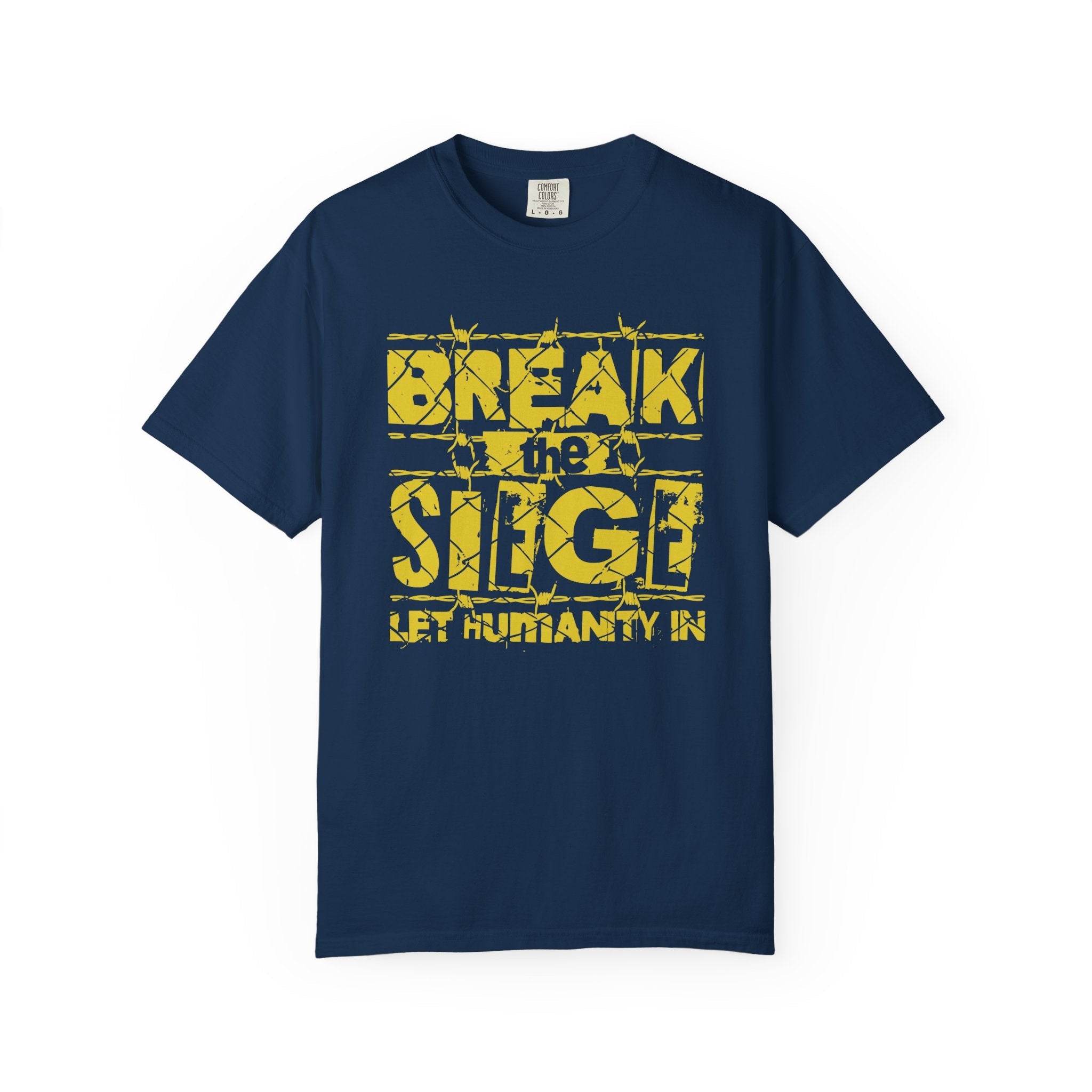 Break the Siege Unisex Garment-Dyed T-Shirt - Navy / S