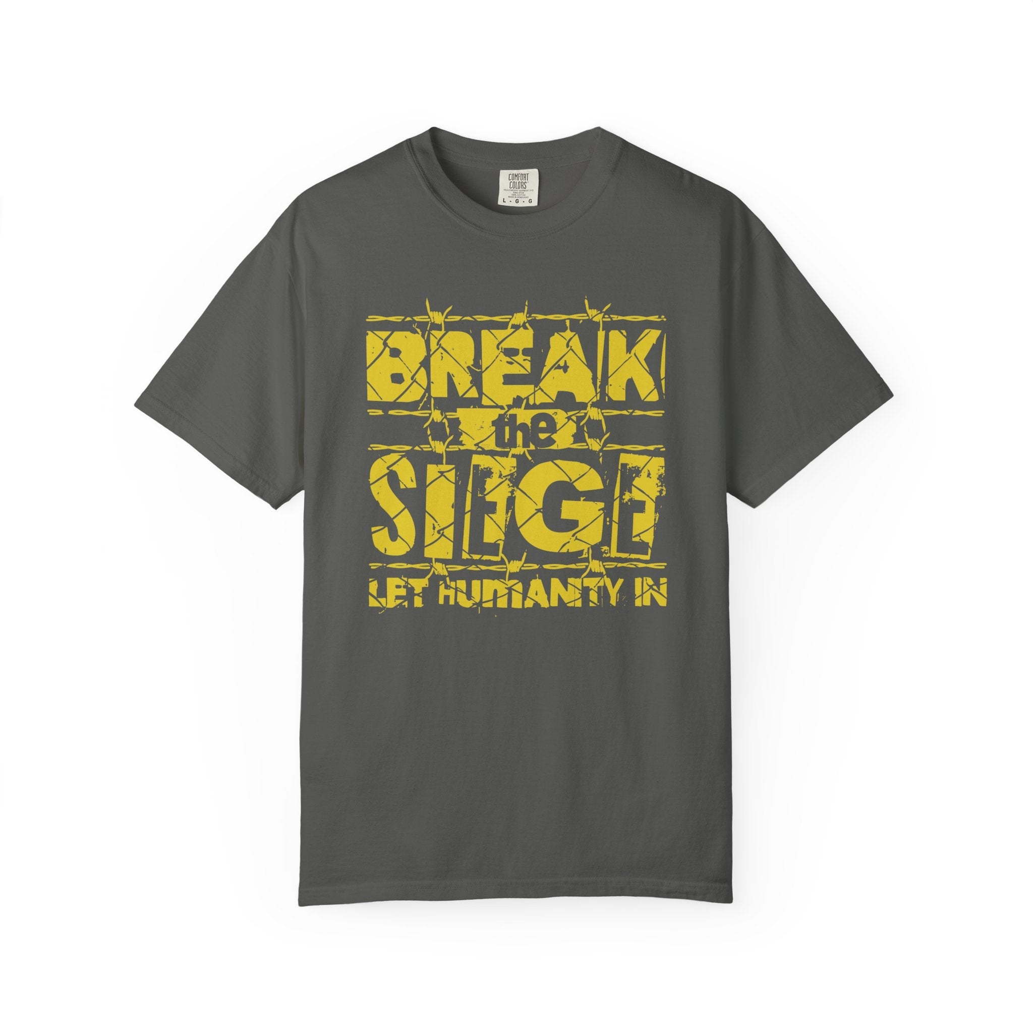 Break the Siege Unisex Garment-Dyed T-Shirt - Pepper / S
