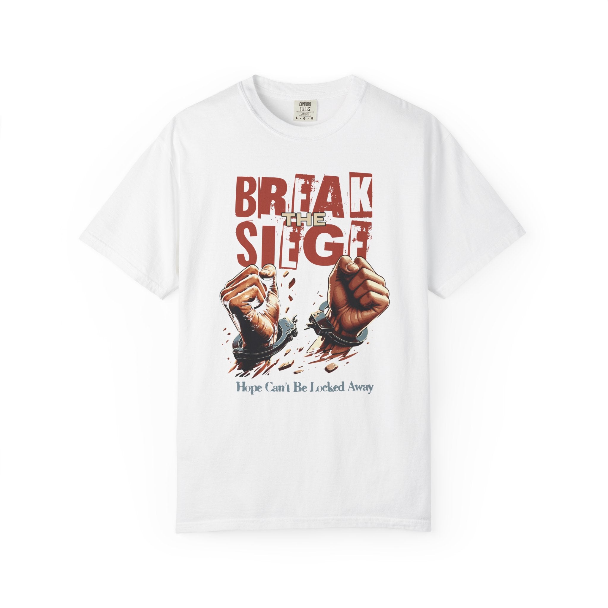 Break the Siege Unisex Garment-Dyed T-Shirt - White / S