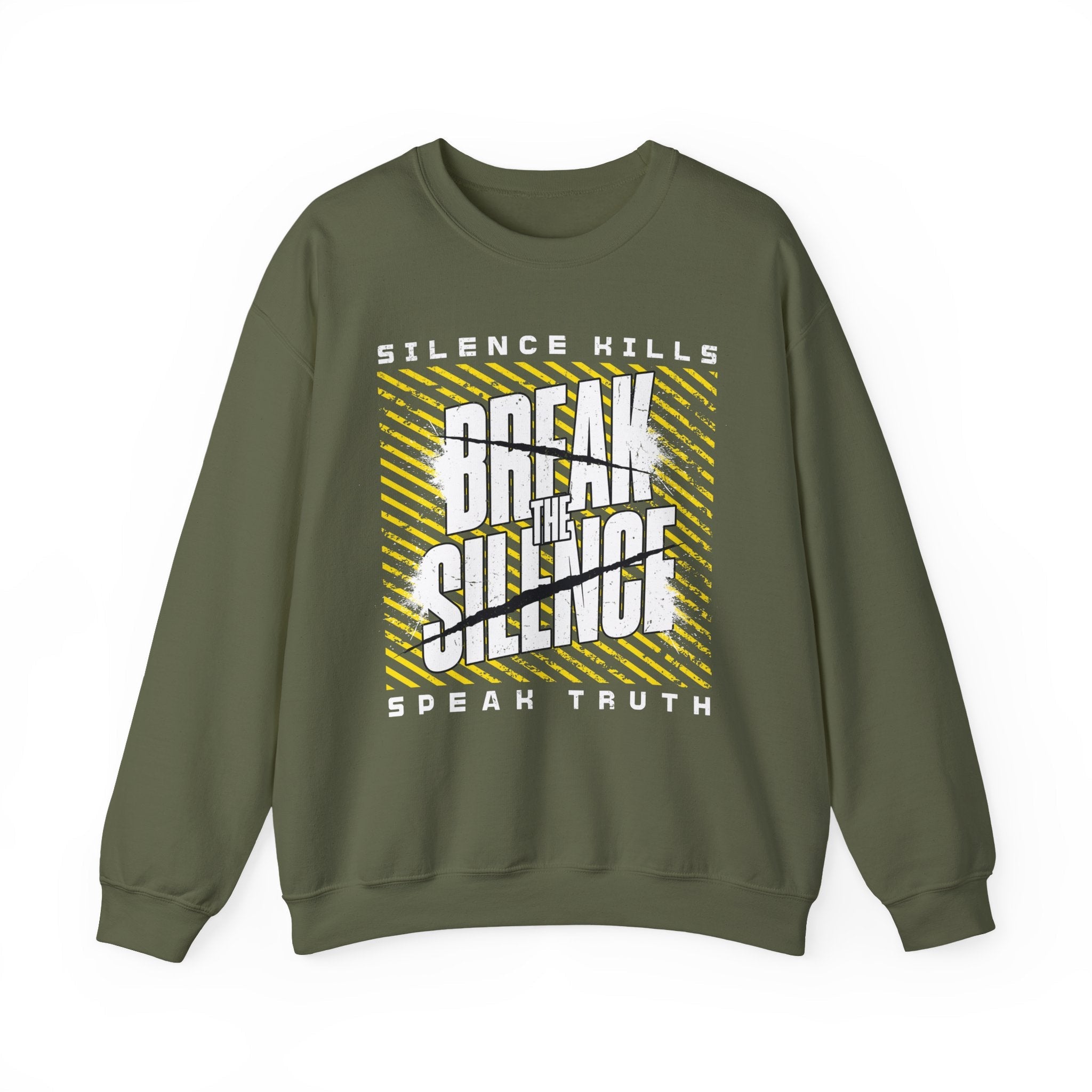 Break the Silence Crewneck Sweatshirt - S / Military Green