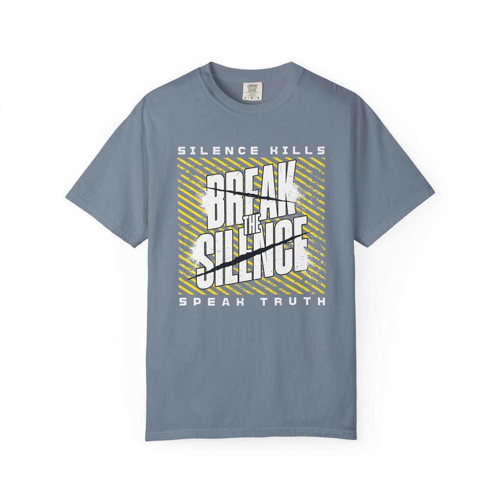 Break the Silence Unisex Garment-Dyed T-Shirt - Blue Jean / S
