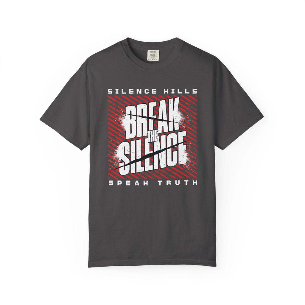 Break the Silence Unisex Garment-Dyed T-Shirt - Graphite / S