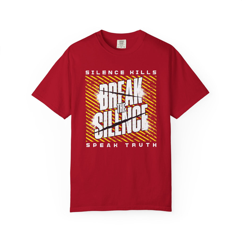 Break the Silence Unisex Garment-Dyed T-Shirt - Red / S