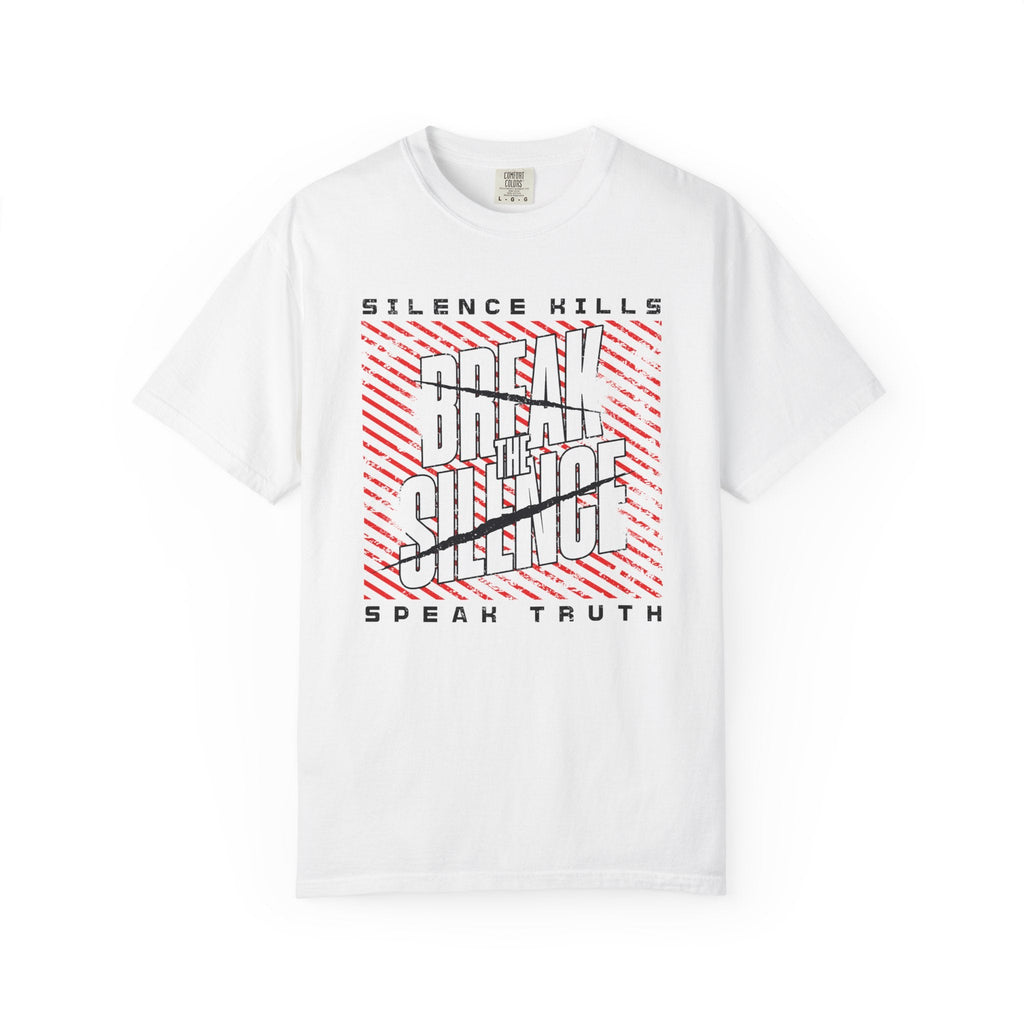 Break the Silence Unisex Garment-Dyed T-Shirt - White / S