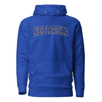 Nebraska Vintage Varsity Embroidered Unisex Premium Hoodie - Team Royal / S