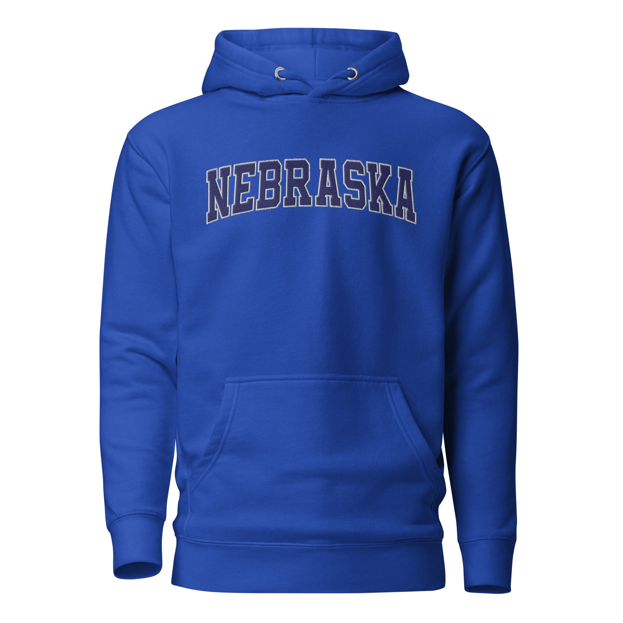 Nebraska Vintage Varsity Embroidered Unisex Premium Hoodie - Team Royal / S