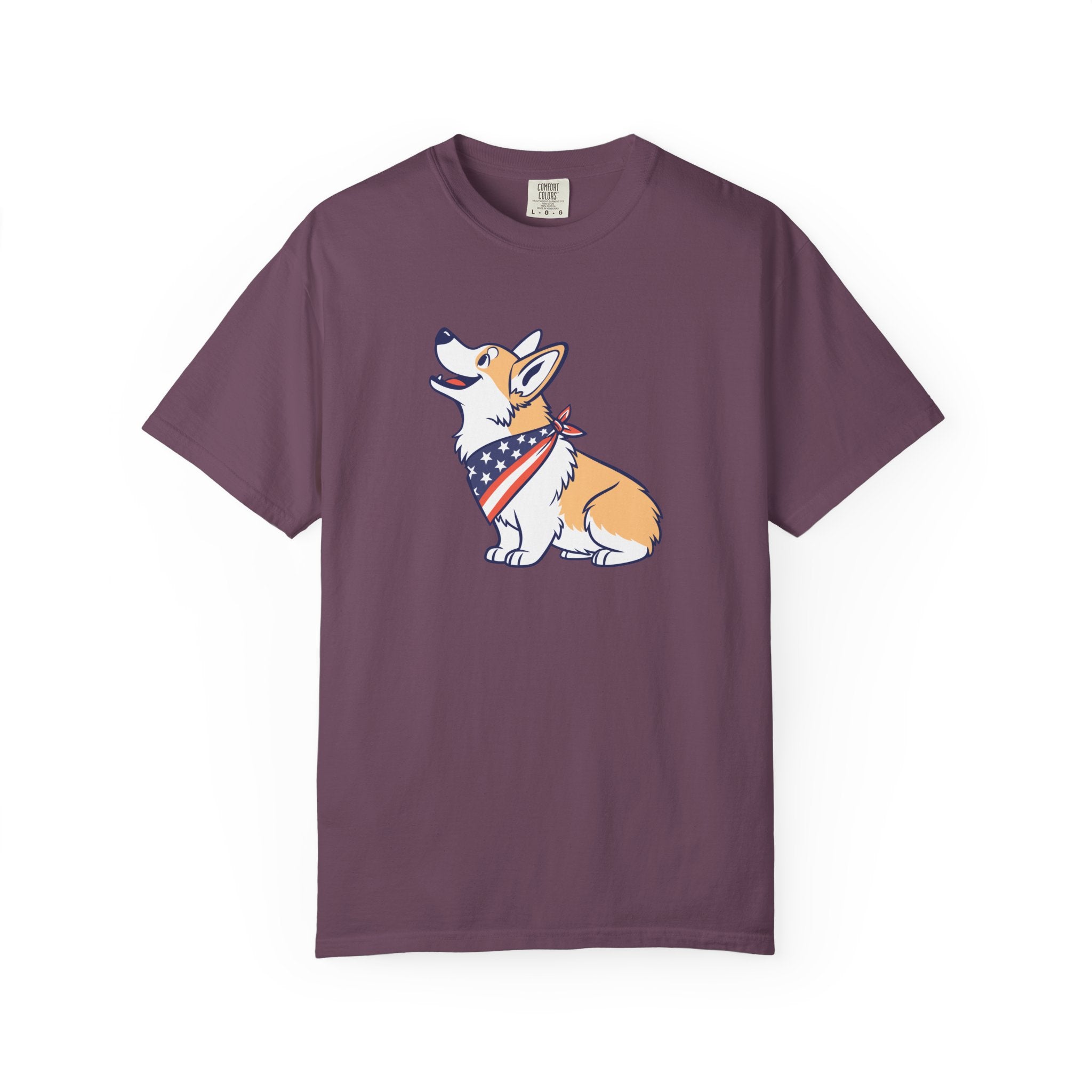 Cute Corgi Patriotic T-Shirt - Berry / S