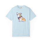 Cute Corgi Patriotic T-Shirt - Chambray / S