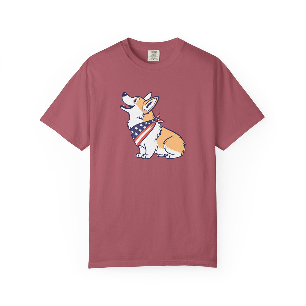Cute Corgi Patriotic T-Shirt - Crimson / S