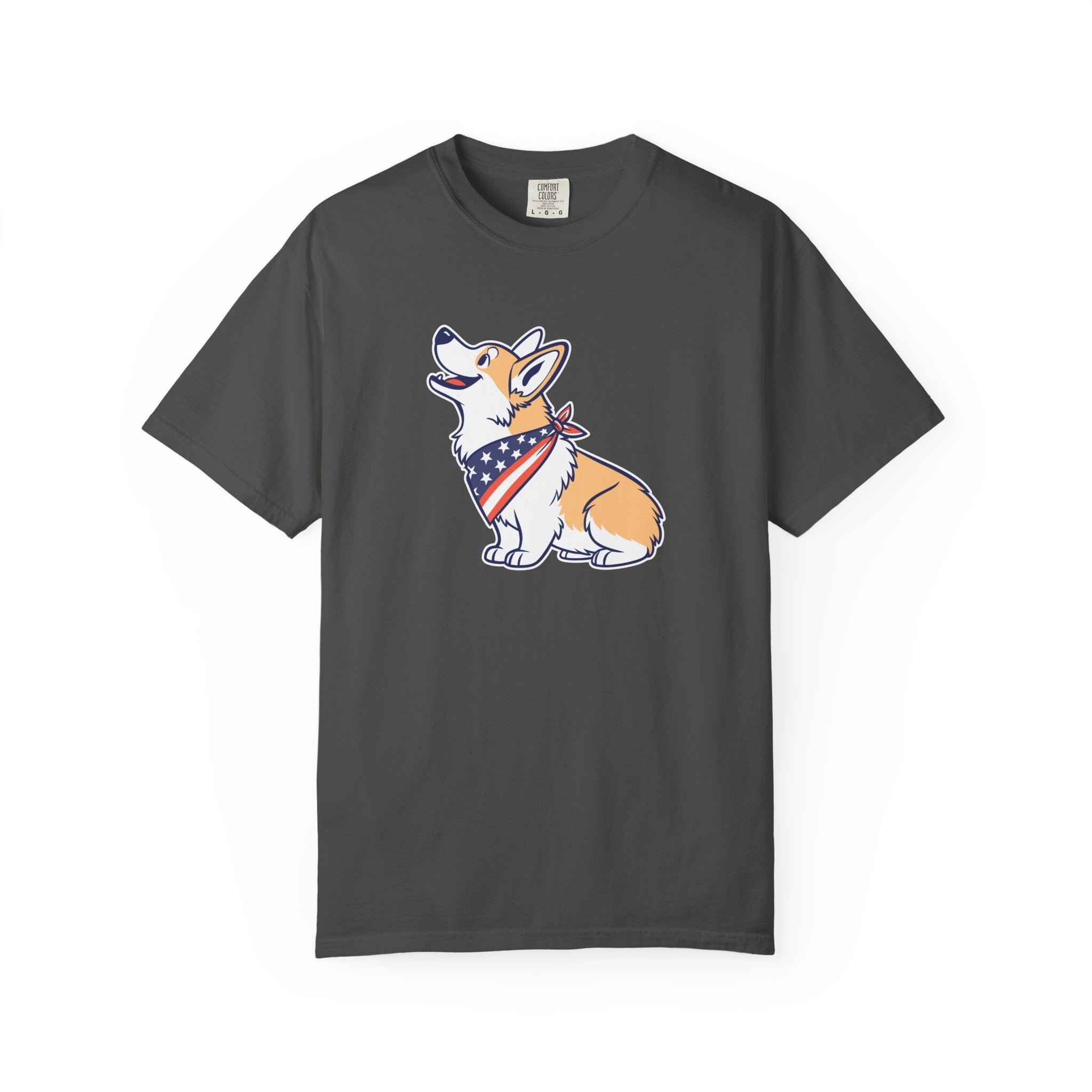 Cute Corgi Patriotic T-Shirt - Graphite / S
