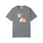 Cute Corgi Patriotic T-Shirt - Grey / S