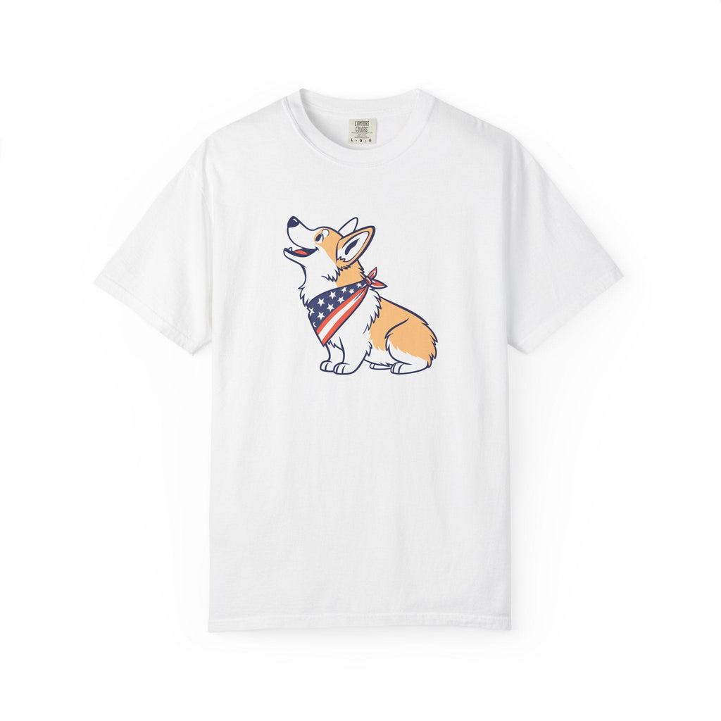 Cute Corgi Patriotic T-Shirt - White / S