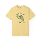 ’Dink Responsibly’ Funny Pickleball T-Shirt | Cute Pickle Character Pun Tee for Players - Butter / S