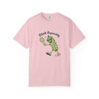 ’Dink Responsibly’ Funny Pickleball T-Shirt | Cute Pickle Character Pun Tee for Players - Blossom / S