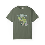 ’Dink Responsibly’ Funny Pickleball T-Shirt | Cute Pickle Character Pun Tee for Players - Moss / S