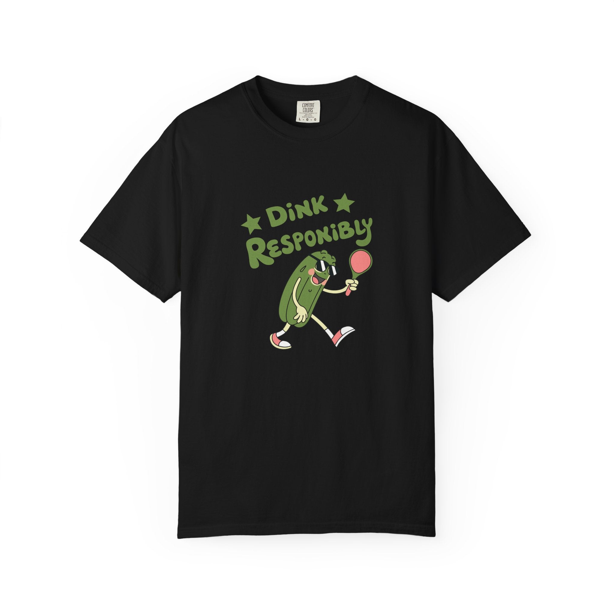 ’Dink Responsibly’ Pickleball T-Shirt | Funny Pun Tee for Men & Women - Black / S