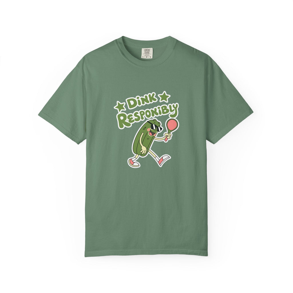 ’Dink Responsibly’ Pickleball T-Shirt | Funny Pun Tee for Men & Women - Light Green / S