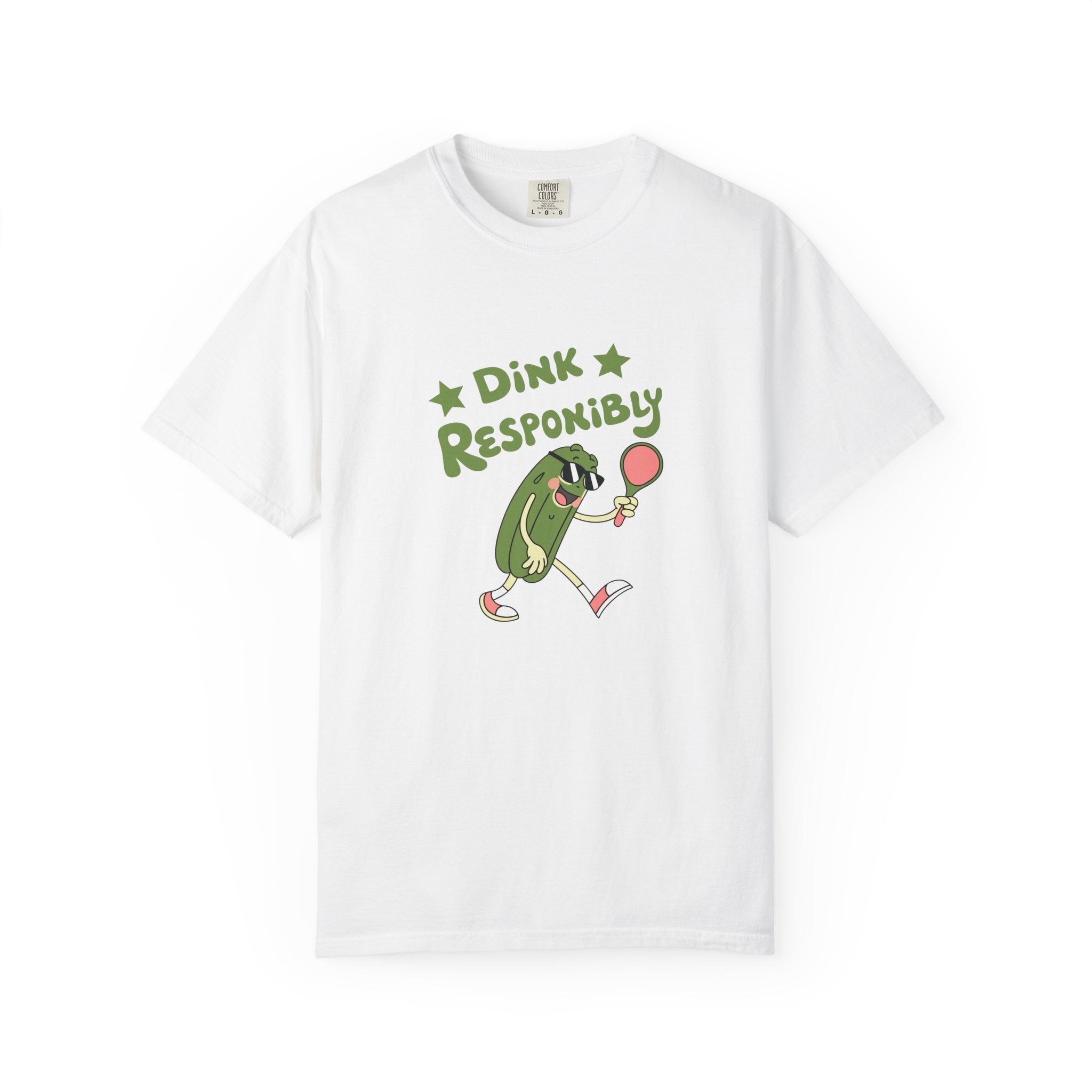 ’Dink Responsibly’ Pickleball T-Shirt | Funny Pun Tee for Men & Women - White / S