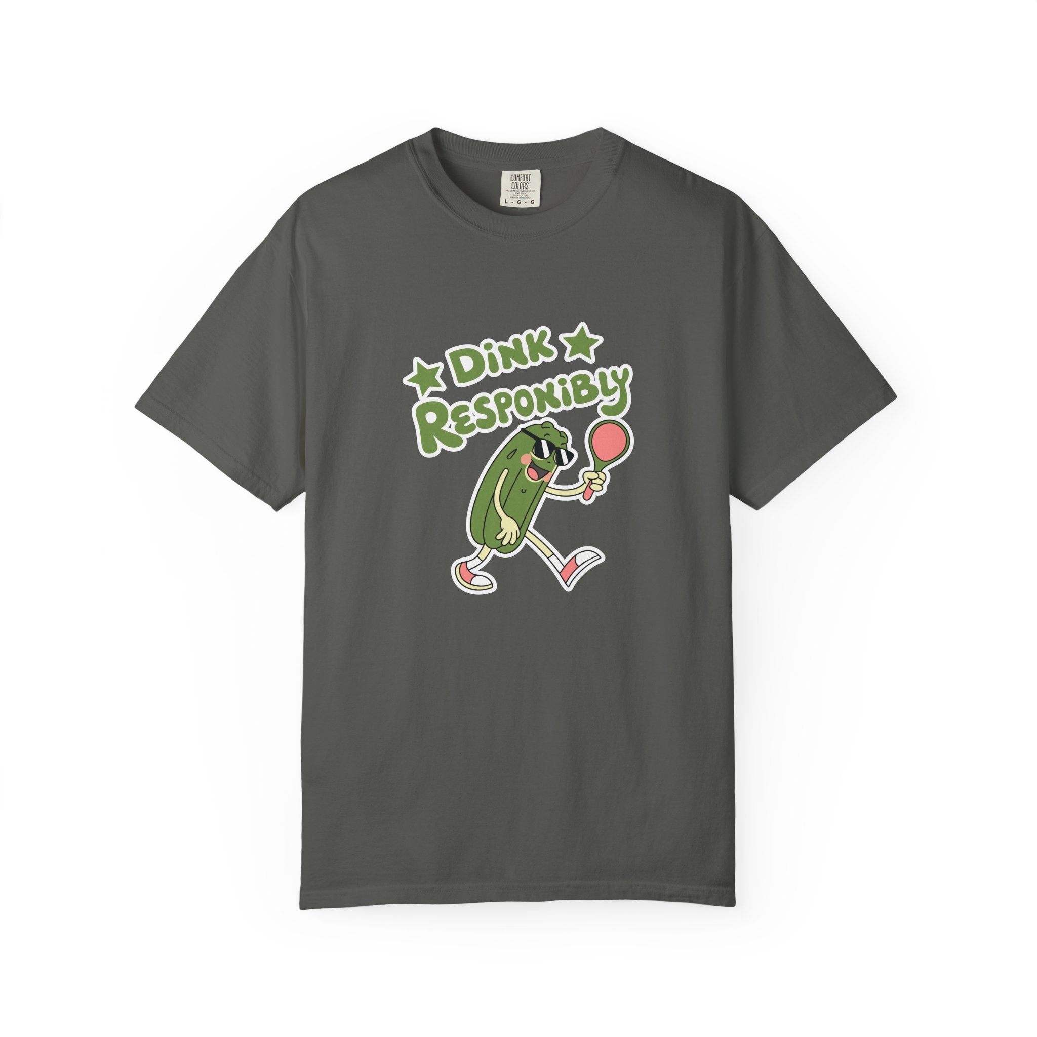 ’Dink Responsibly’ Pickleball T-Shirt | Funny Pun Tee for Men & Women - Pepper / S