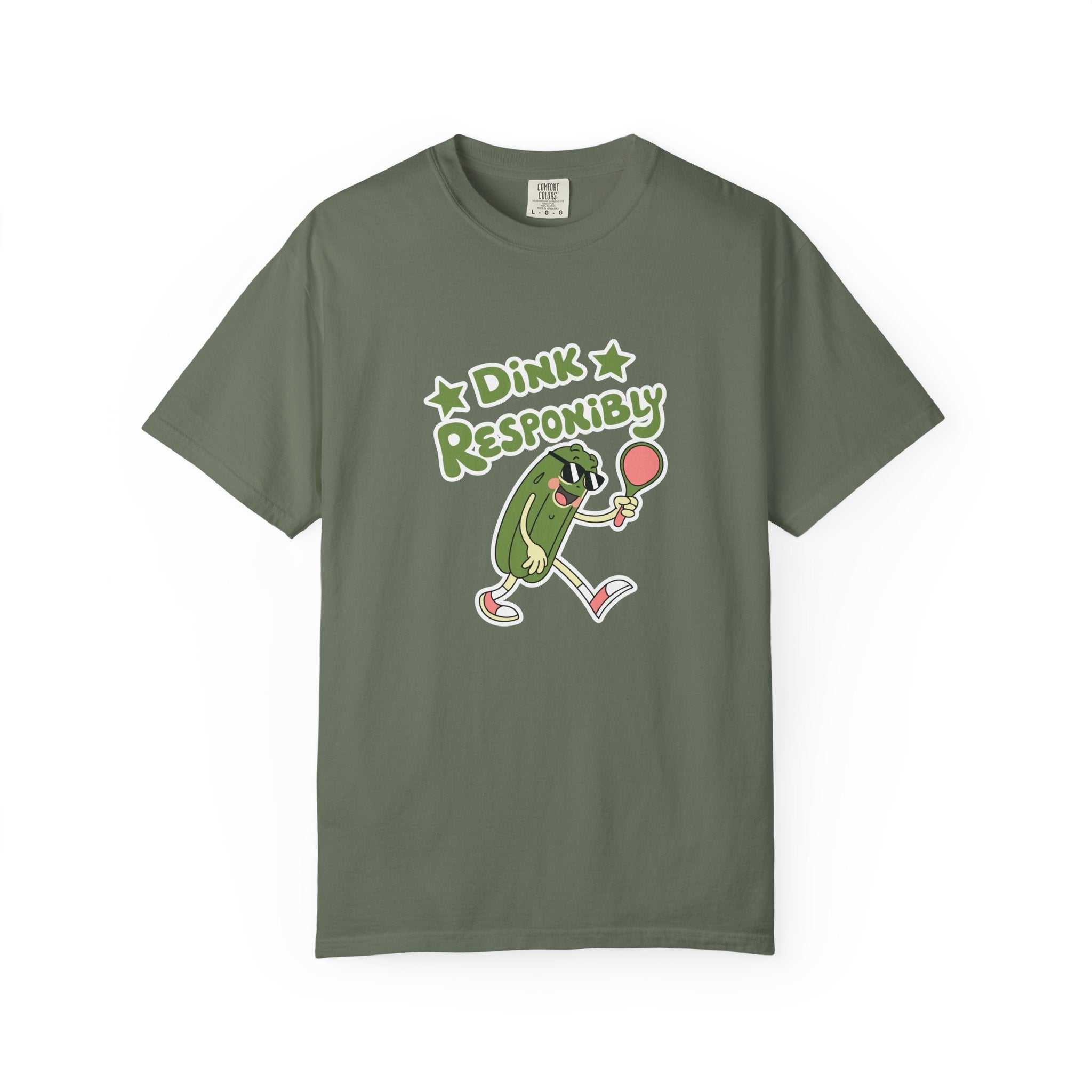 ’Dink Responsibly’ Pickleball T-Shirt | Funny Pun Tee for Men & Women - Moss / S