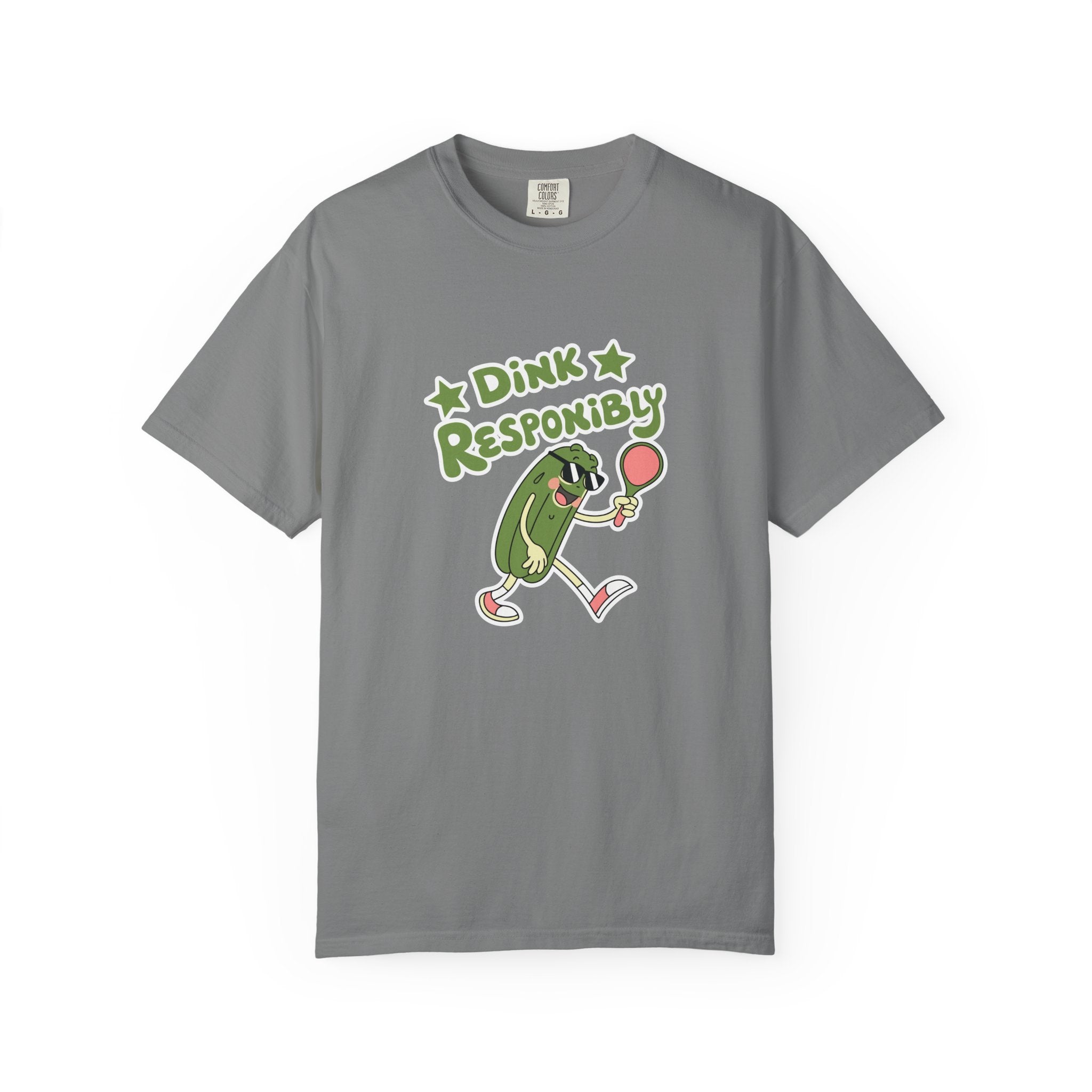 ’Dink Responsibly’ Pickleball T-Shirt | Funny Pun Tee for Men & Women - Grey / S