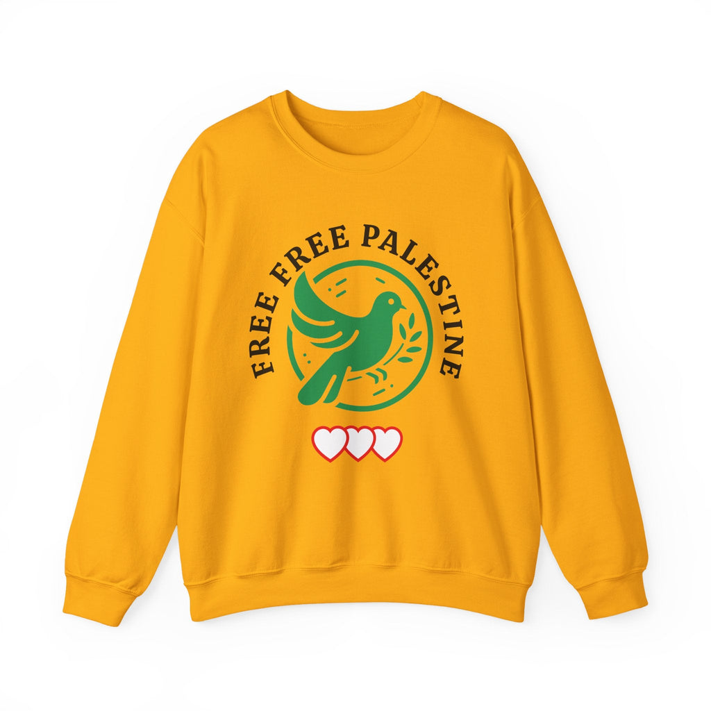 Free Palestine Crewneck Sweatshirt - S / Gold
