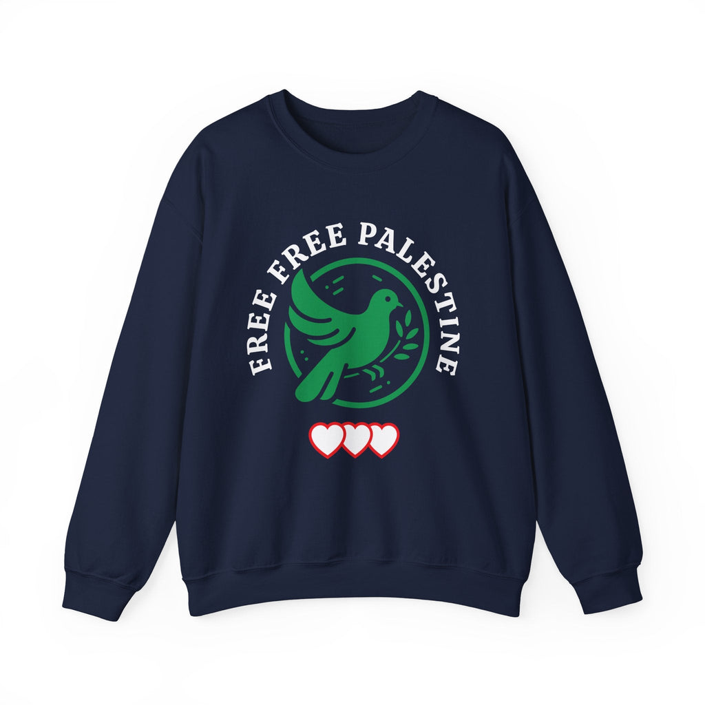 Free Palestine Crewneck Sweatshirt - S / Navy