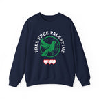 Free Palestine Crewneck Sweatshirt - S / Navy
