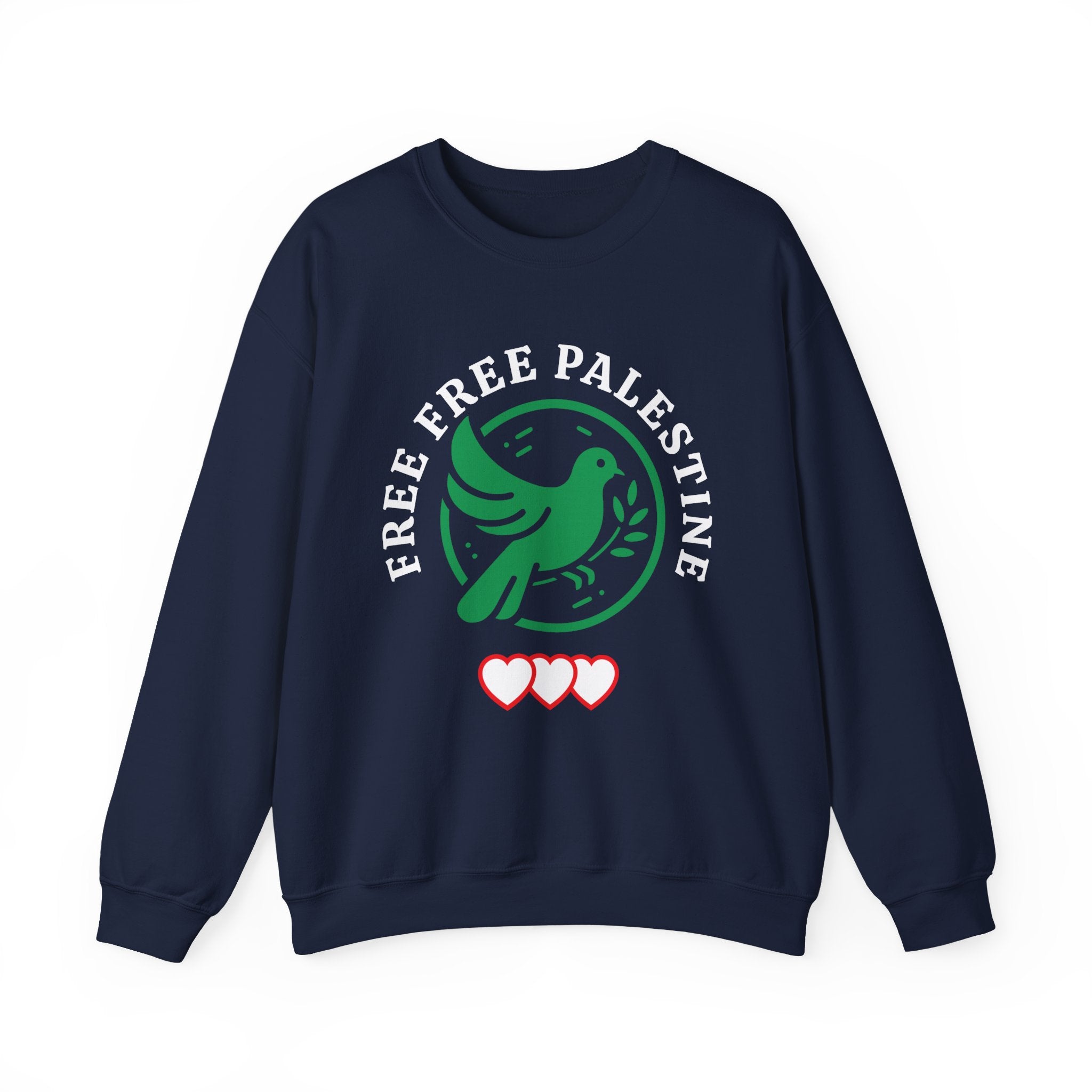 Free Palestine Crewneck Sweatshirt - S / Navy