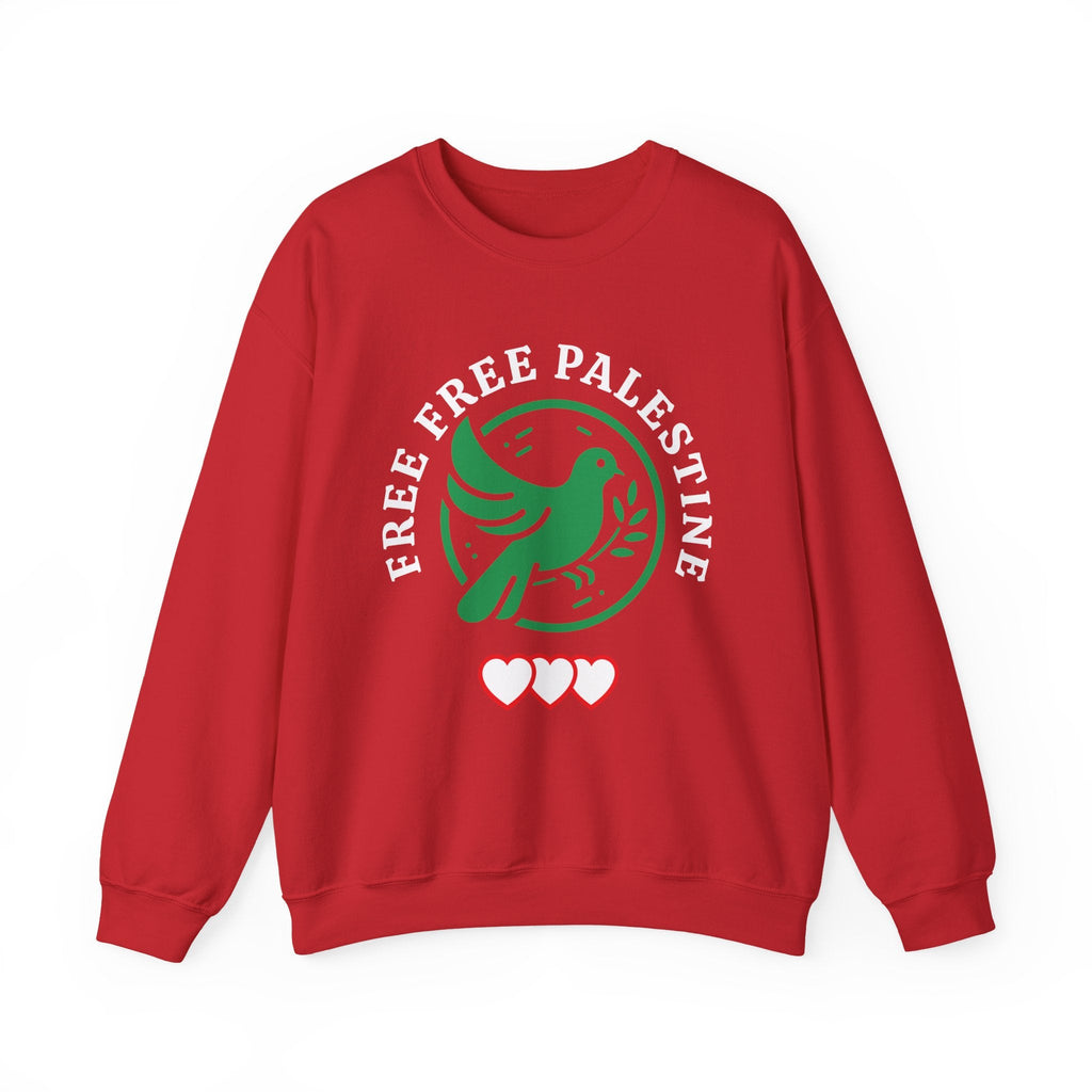 Free Palestine Crewneck Sweatshirt - S / Red