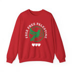 Free Palestine Crewneck Sweatshirt - S / Red