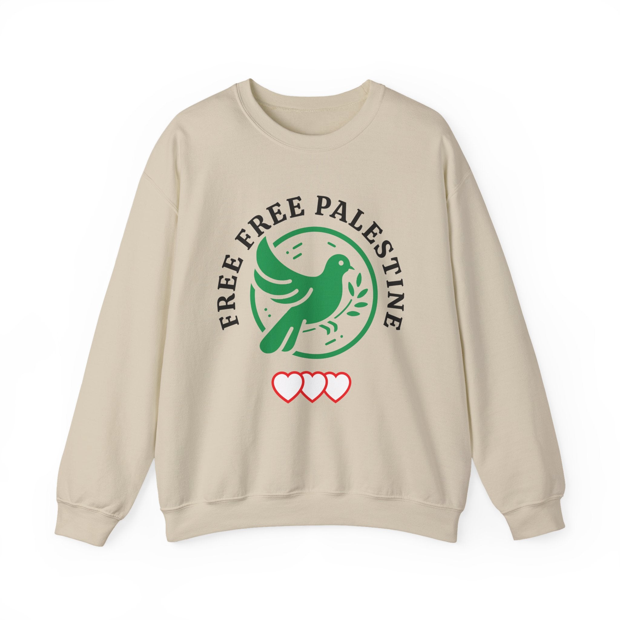 Free Palestine Crewneck Sweatshirt - S / Sand