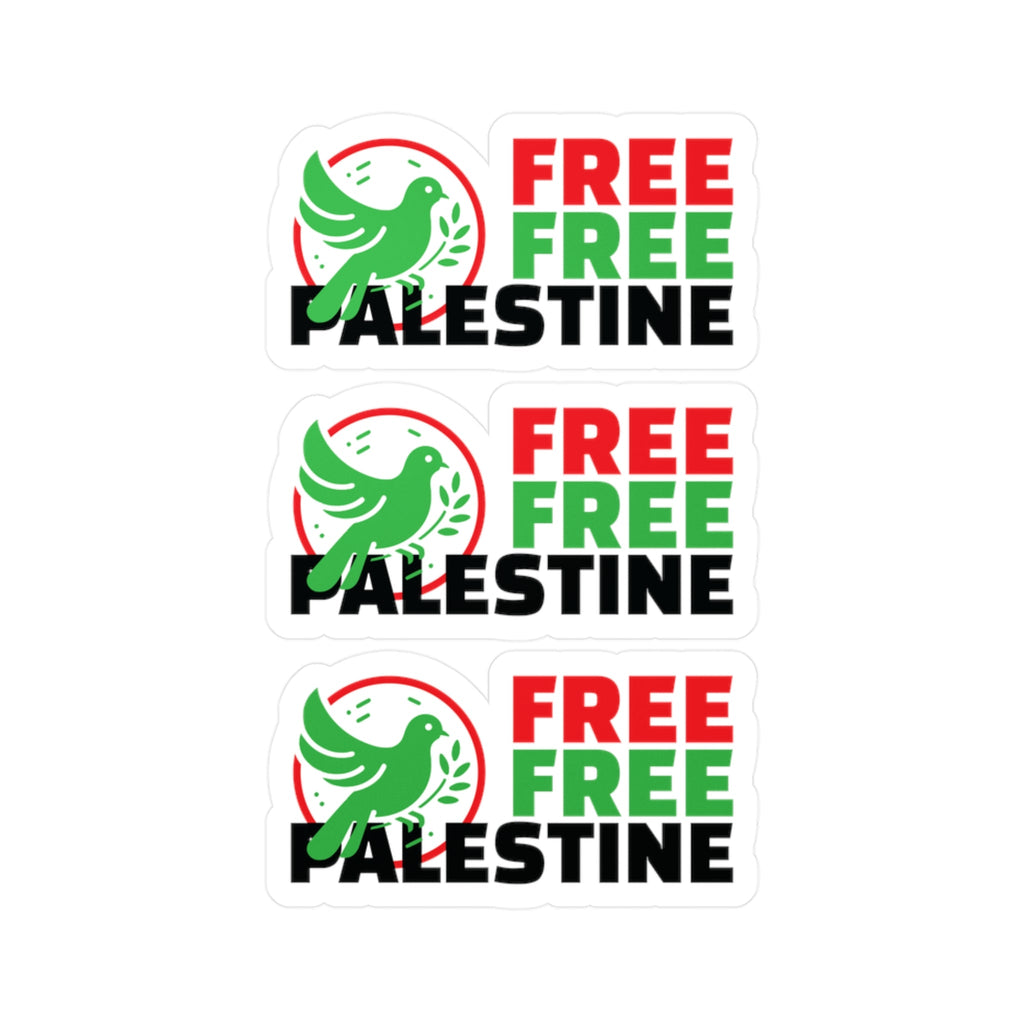 Free Palestine Kiss-Cut Vinyl Decals - 3’’ x 4’’ / Satin - Paper products