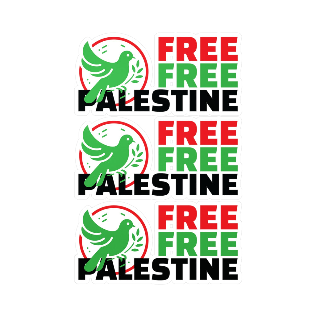 Free Palestine Kiss-Cut Vinyl Decals - 6’’ x 8’’ / Satin - Paper products