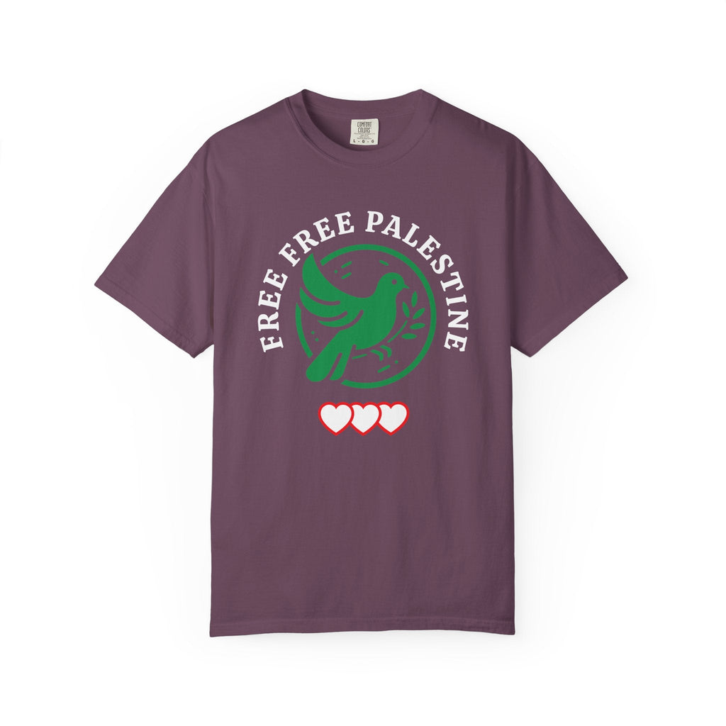 Free Palestine Unisex Garment-Dyed T-shirt - Berry / S - T-Shirt