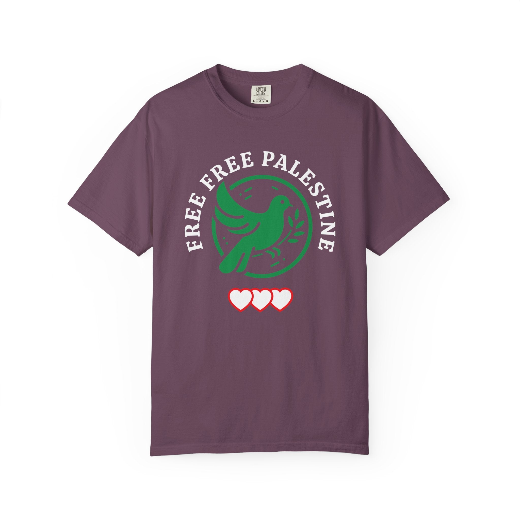 Free Palestine Unisex Garment-Dyed T-shirt - Berry / S - T-Shirt