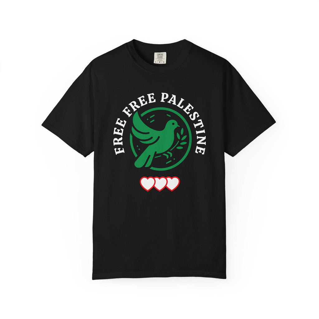 Free Palestine Unisex Garment-Dyed T-shirt - Black / S - T-Shirt