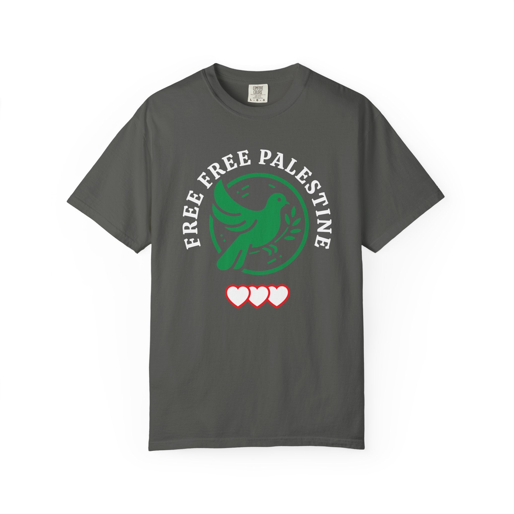 Free Palestine Unisex Garment-Dyed T-shirt - Pepper / S - T-Shirt