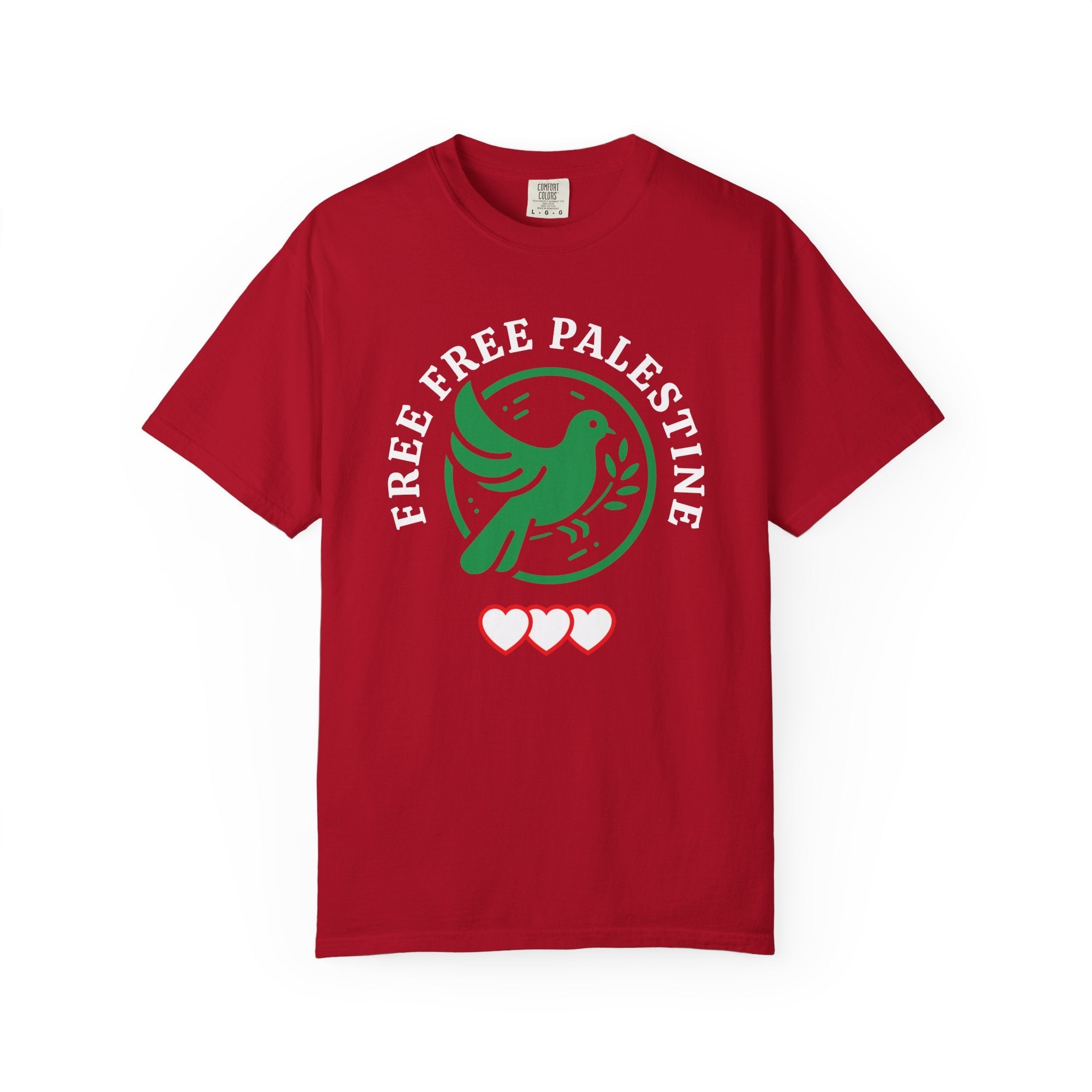 Free Palestine Unisex Garment-Dyed T-shirt - Red / S - T-Shirt