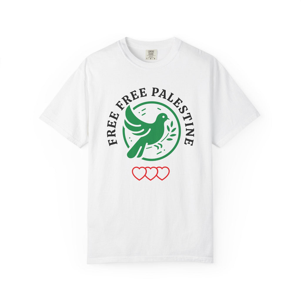 Free Palestine Unisex Garment-Dyed T-shirt - White / S - T-Shirt