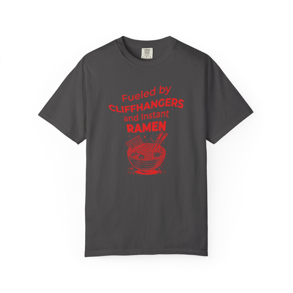Graphite t-shirt with red otaku text and ramen graphic on a white background