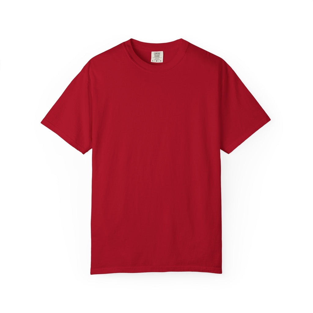 red blank t-shirt on a white background