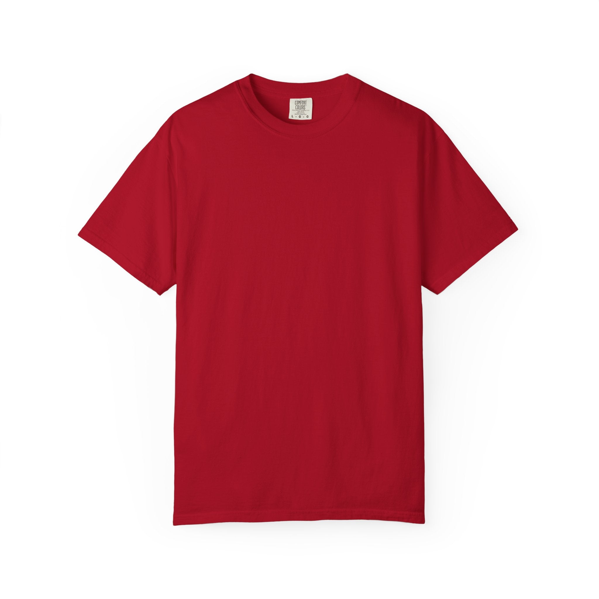 red blank t-shirt on a white background