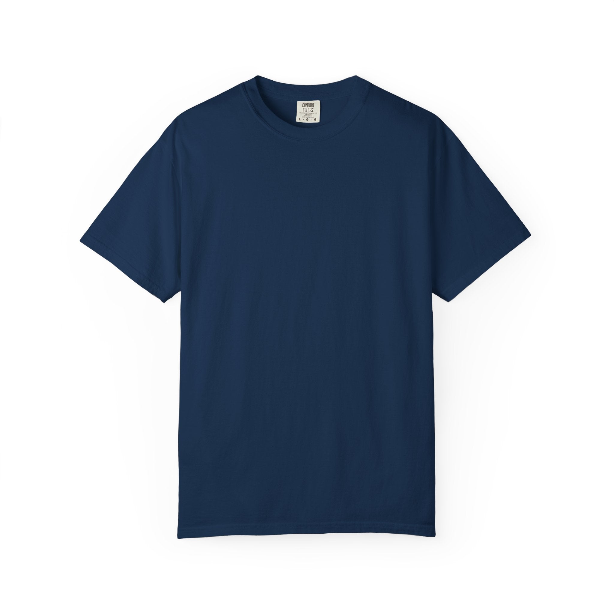 Navy blank t-shirt on a white background