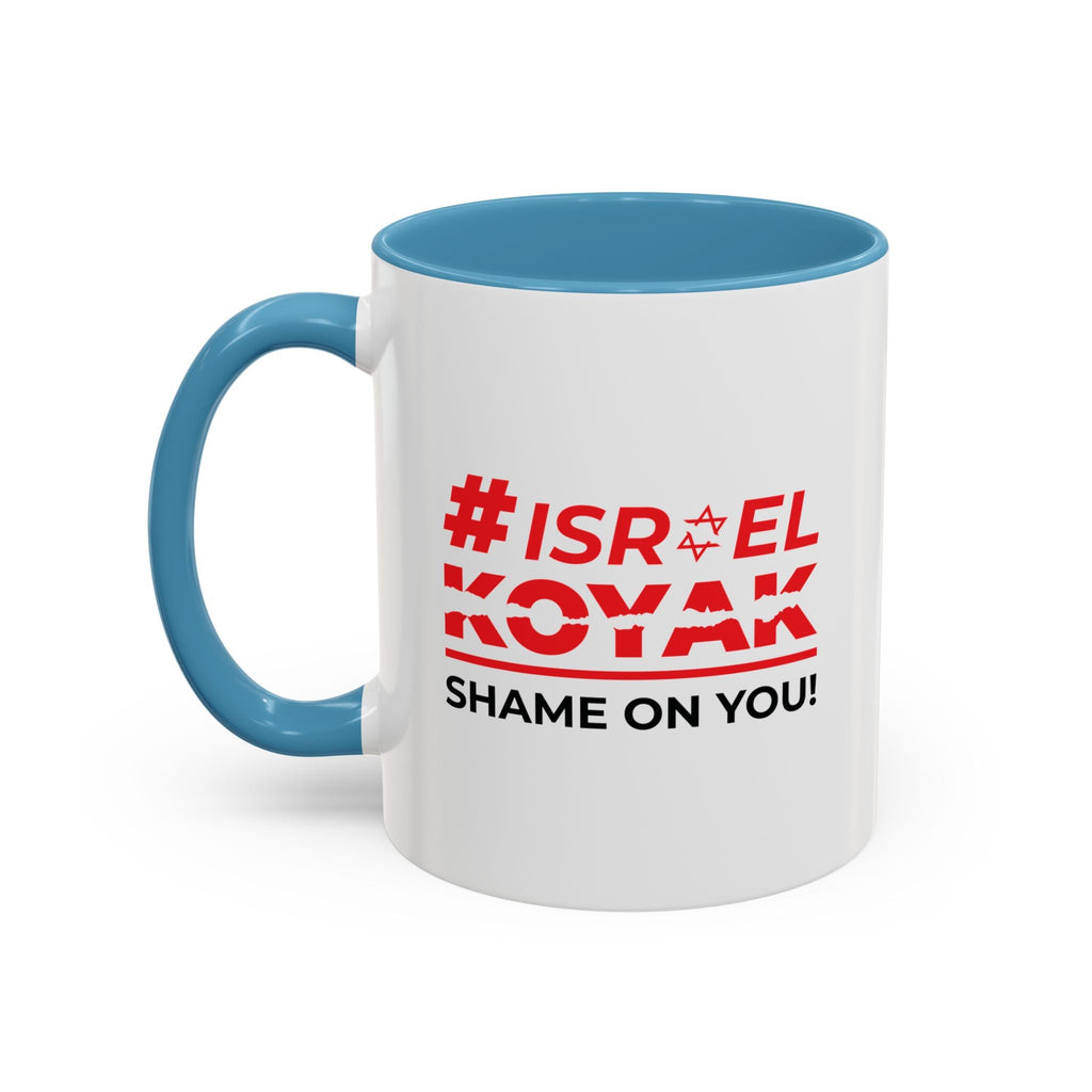 #ISRAELKOYAK Accent Coffee Mug - 11oz / Light Blue