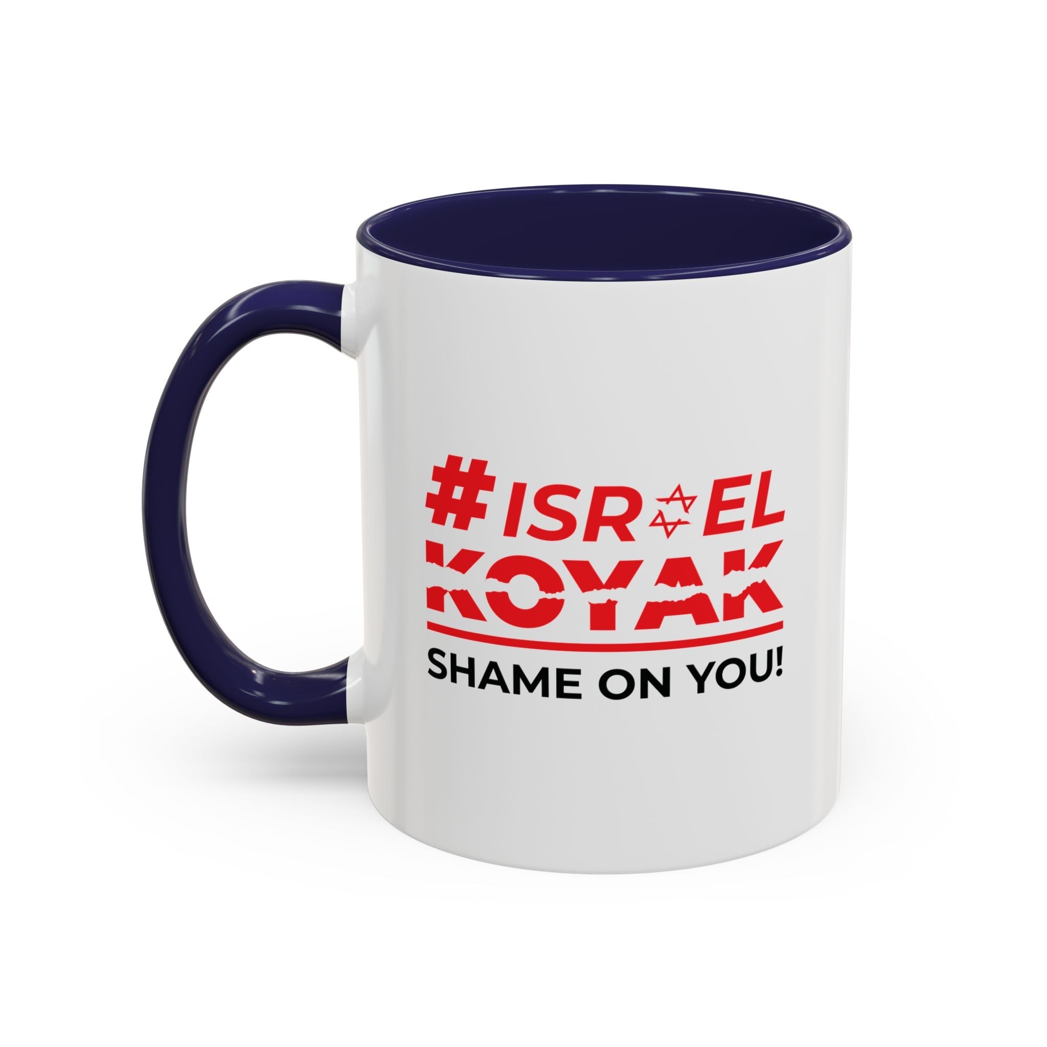 #ISRAELKOYAK Accent Coffee Mug - 11oz / Navy