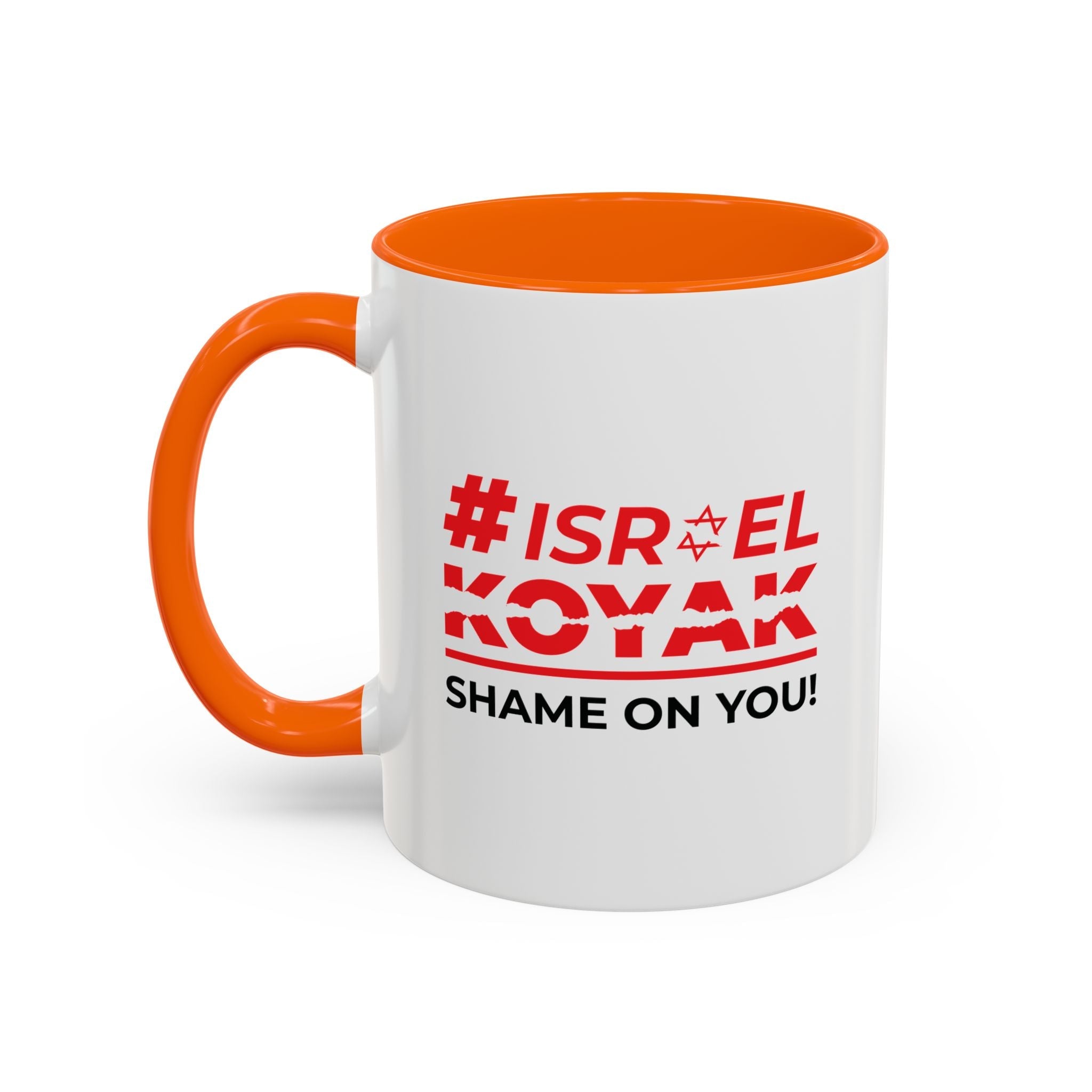 #ISRAELKOYAK Accent Coffee Mug - 11oz / Orange